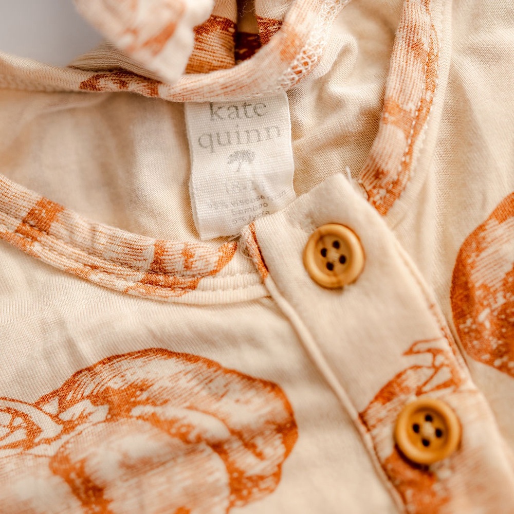 Kate Quinn Bamboo Pumpkin Print Romper 18-24M Fall Baby One Piece
